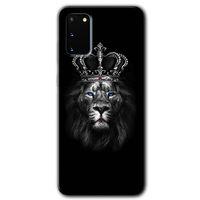 MRCİLETİSİM MRCİLETİSİM Samsung Galaxy S20 Kılıf HD Desen Baskılı Arka Kapak + Temperli Cam - King Lion