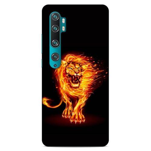 Lopard Xiaomi Mi Note 10 Uyumlu Kılıf FireX (20) Koruyucu Kılıf Ateşli Aslan