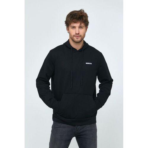Erkek Kapüşonlu Slim Fit Brooklyn Baskılı İnce Sweatshirt SPR22SW61