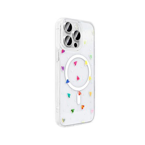 Apple iPhone 15 Pro Kılıf M-Safe Şarj Özellikli Şeffaf Zore Folk Sert Kapak