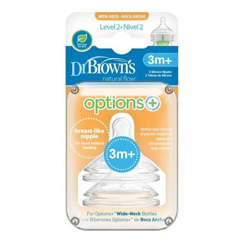 Dr Brown's Dr Brown's Geniş Ağız 2.Evre 2Li Silikon Biberon Emziği