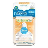 Dr Brown's Dr Brown's Geniş Ağız 2.Evre 2Li Silikon Biberon Emziği