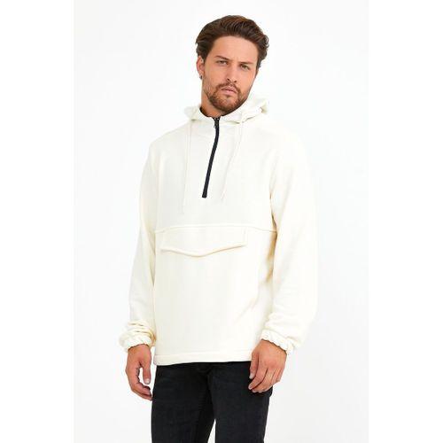 Erkek Kapşonlu Regular Fit Yarım Ferm.Kargo Cepli İnce Sweatshirt SPR22SW171