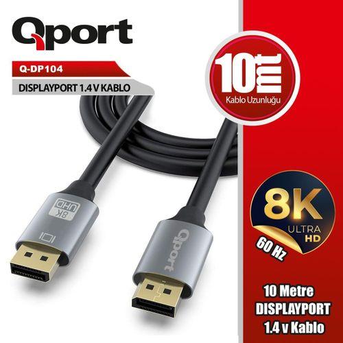 QPORT Q-DP104 DISPLAY PORT 1.4V 10MT KABLO