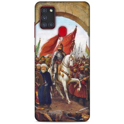 Samsung Galaxy A21s Uyumlu Kılıf Ottoman (40) Fit Silikon Kılıf İstanbul'un Fethi
