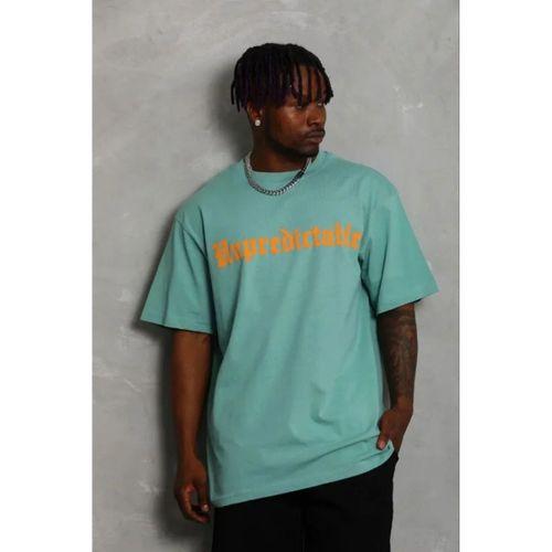 Erkek Baskılı T-Shirt Kısa Kol Bisiklet Yaka Regular Fit Rahat Kalıp Günlük Tişört - Mint Yeşili