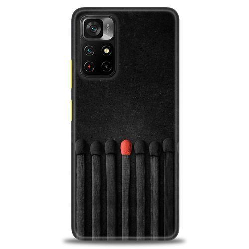 Xiaomi Poco M4 Pro 5G Kılıf HD Baskılı Kılıf - Kibrit Çöpleri + Tam Ekran Koruyucu