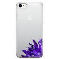 Apple iPhone 7 Kılıf Mor Yapraklar Arka Kapak Koruma Desenli Full Koruyucu