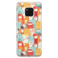 Huawei Mate 20 Pro Kılıf Tombul Kediler Arka Kapak Koruma Desenli Full Koruyucu