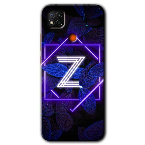 MRCİLETİSİM Xiaomi Redmi 9c Kılıf Kapak - Dark Neon Yaprak Z Harfi +Hayalet Ekran Yandan Gözükmez