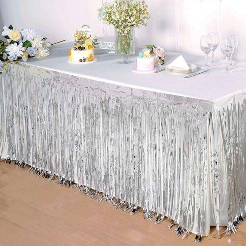 Eğitici Oyuncak Gümüş Metalize Masa Eteği 275x75 cm – Kendinden Yapışkanlı