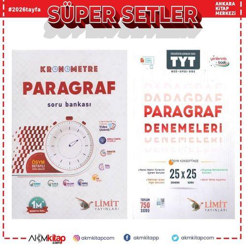 Limit TYT Kronometre Deneme ve Paragraf Soru Bankası Seti 2 Kitap