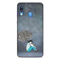 Samsung Galaxy A40 Kılıf Depresyon (5) Koruma Kabı Fuşya