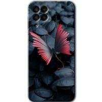 MRCİLETİSİM Samsung Galaxy M33 Kılıf Baskılı Kapak - Dark Butterfly + 5D Tam Kaplayan Cam