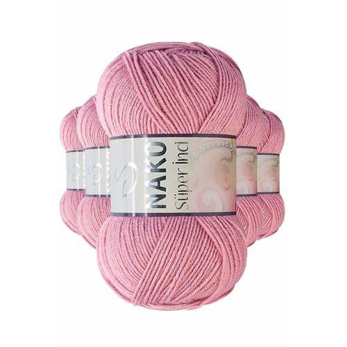 5 Adet Süper İnci El Örgü İpi 100 gr Gül Kurusu 275