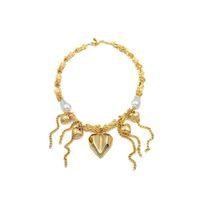 Metal Kalp Kolye - Altın