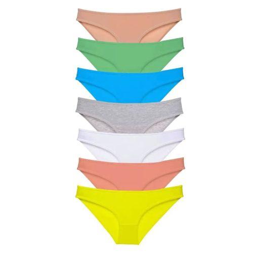 7 Adet Süper Eko Set Likralı Kadın Slip Külot Çok Renkli