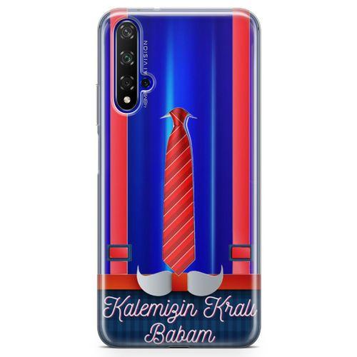 Honor View 20 Kılıf Babalar Günü Hediyesi Arka Kapak Koruma Desenli Full Koruyucu