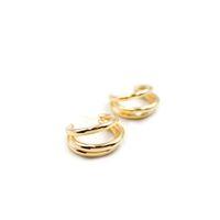 3'lü Halka Küpe -Büyük Boy - Altın