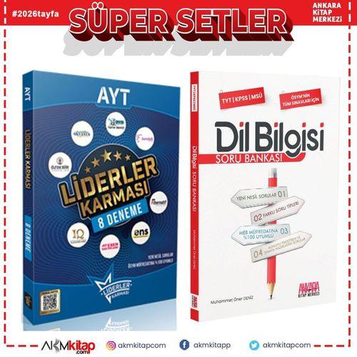 Liderler Karması AYT 8 Deneme Seti ve AKM Dil Bilgisi Soru Bankası Seti 2 Kitap