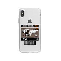 iPhone X Berlin Bilet Tasarımlı Premium Şeffaf Silikon Kılıf