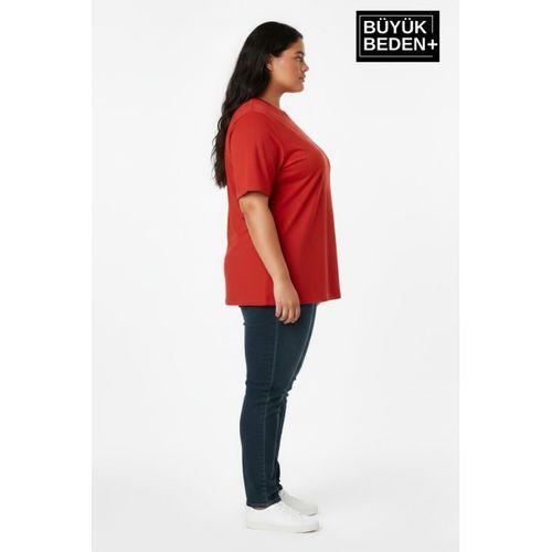 Büyük Beden Kadın Basic Tişört – Pamuklu Düz T-Shirt 3XL-6XL SPR26BTSK10