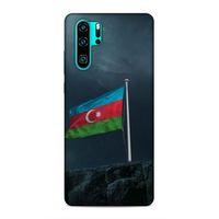 Huawei P30 Pro Uyumlu Kılıf Azarbaijan (27) Tasarımlı Kılıf Mavi Beyaz