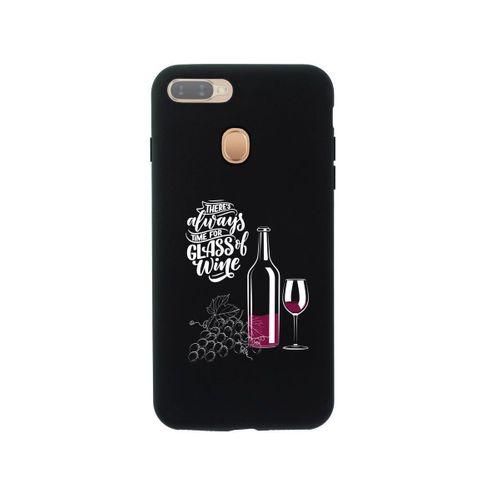 Oppo AX7 Wine And Grape Premium Silikonlu Siyah Telefon Kılıfı