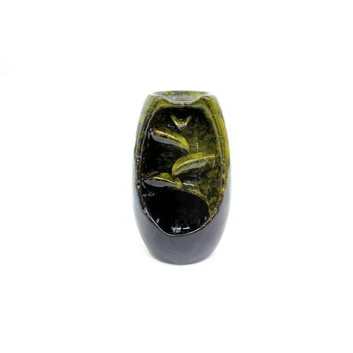 Seramik Yaprak Desen Geri Akışlı Tütsülük K.yeşil