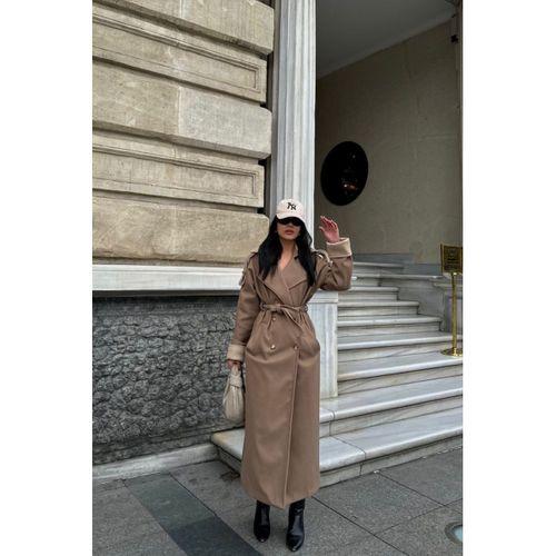 KABAN YAKA VE MANŞET BEJ RENGİ - Vizon