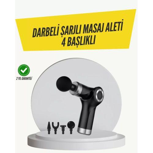 Mini Masaj Tabancası 4 Başlık 6 Hız Ayarlı