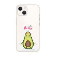 iPhone 13 Mini Relax Avokado Desenli Premium Silikonlu Şeffaf Telefon Kılıfı