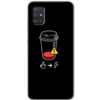 Samsung Galaxy A51 Kılıf Baskılı Kapak - Coffee Battery +Tam Ekran Koruyucu