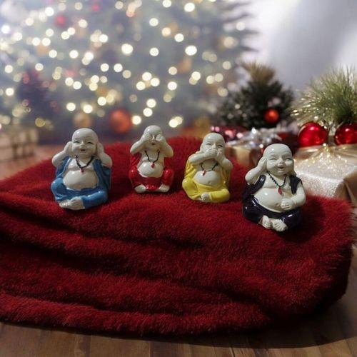 4 ADET BUDA BİBLO DEKORATİF BİBLO NOEL SÜSLERİ YILBAŞI HEDİYELERİ VİTRİN DEKOR
