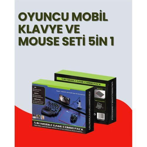 5in1 Bt5.3 Mobil Oyun Kiti Klavye Mouse Dönüştürücü Seti