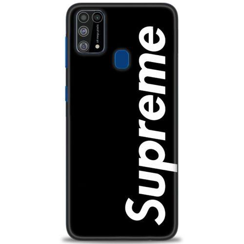 Samsung Galaxy M31 Kılıf HD Baskılı Kılıf - Supreme Siyah + Tam Ekran Koruyucu