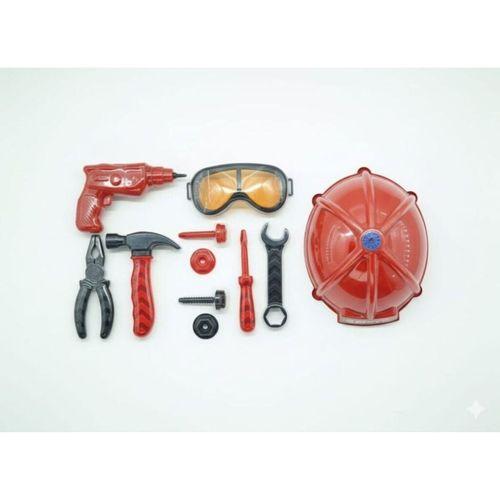 Meslek Setleri - Baretli Tamir Seti 11 Parça - Kırmızı