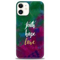 iPhone 12 Mini Kılıf HD Baskılı Kılıf - Faith Hope Love + Tam Ekran Koruyucu