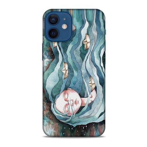 Apple iPhone 12 Mini Kılıf Depresyon (45) Liquid Air Kılıf Bordo Gri