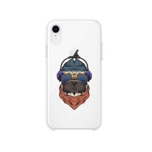 iPhone Xr Pug Desenli Premium Şeffaf Silikon Kılıf