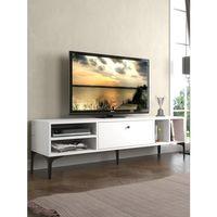 Wood'n Love Milan Tv Ünitesi Minifiks Bağlantı , Dolap Metal Ayak - Beyaz / Siyah