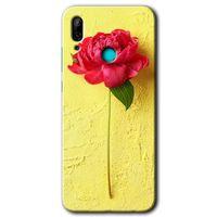 MRCİLETİSİM Huawei P smart 2019 Kılıf Baskılı Kapak - Kırmızı Gül + 5D Tam Kaplayan Cam