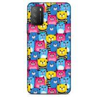 Lopard Xiaomi Poco M3 Uyumlu Kılıf Kediler (36) Glitter Kılıf Mavi Pembe