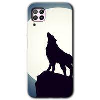 Huawei P40 Lite Kılıf HD Desen Baskılı Arka Kapak - Dolunay Bozkurt + Kırılmaz Cam