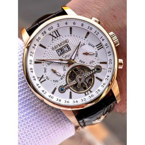 Raymond Nişan Ve Damatlara Özel Deri Kordon 2 Yıl Garantili Otomatik Erkek Kol Saati+Bileklik RMD.M3