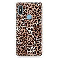 Xiaomi Redmi Note 6 Pro Kılıf Beyazlı Leopar Arka Kapak Koruma Desenli Full Koruyucu