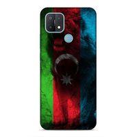 Oppo A15 Uyumlu Kılıf Azarbaijan (35) Fit Design Kılıf Bayrak Aslanlı