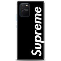 Samsung Galaxy A91 / S10 Lite Kılıf HD Baskılı Kılıf - Supreme Siyah + Tam Ekran Koruyucu