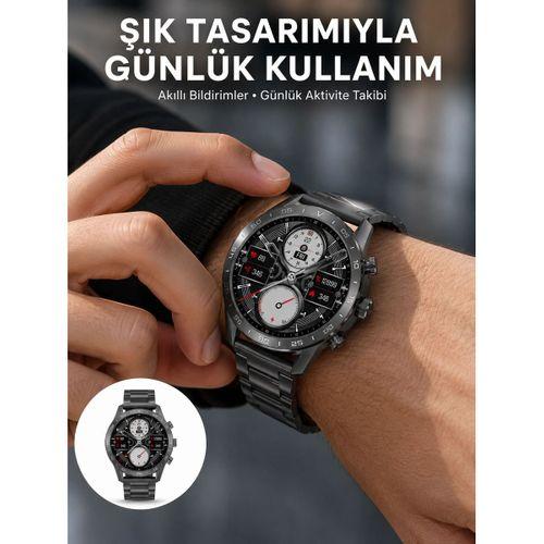 Akıllı Saat Çelik Kordon Çağrı Cevaplama Amoled Ekran Titreşimli Uyku Ve Sağlık Takibi Yeni Nesil