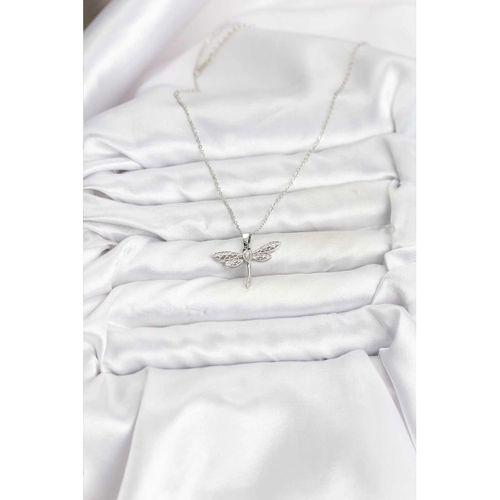 316L Çelik Zincir Gümüş Renk Yusufçuk Model Kadın Kolye